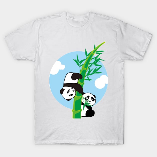 Panda and Bamboo2 T-Shirt by Jack Wolfie Gallery